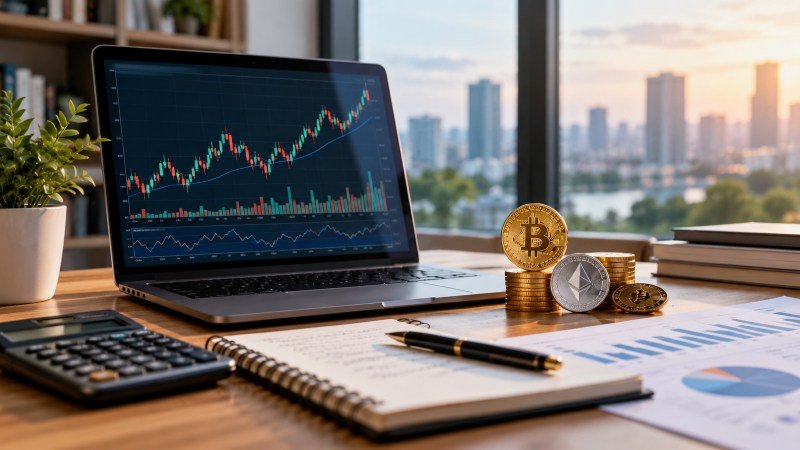 Investing RobTheCoins research with financial charts and cryptocurrency analysis